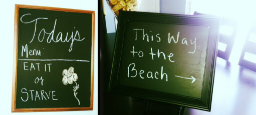 home made chalkboard